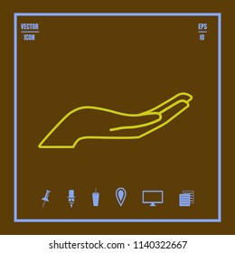 care or protection line vector  icon suitable for support, preservation theme. flat desig style.