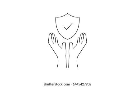 care protection secure vector icon