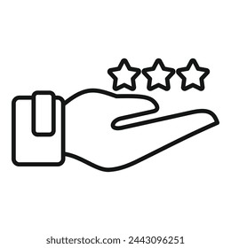 Care rating survey icon outline vector. Expression user face. Gaming stellar