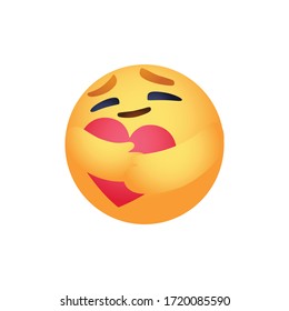 Care reaction emoji  flat design vector