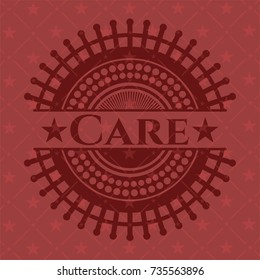 Care realistic red emblem