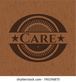 Care realistic wooden emblem