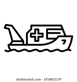 Care Rescue Boat Icon. Outline Care Rescue Boat Vector Icon For Web Design Isolated On White Background