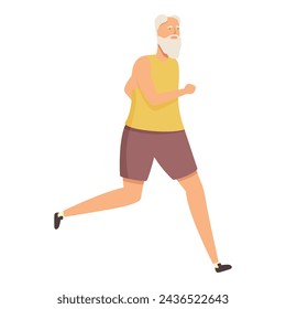 Care run older person icon cartoon vector. Fitness care. Training jogging
