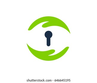 Care Security Lock Icon Logo Design Element