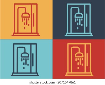 Logotipo del puesto de ducha de cuidado, icono plano simple, limpio, ducha, cuidado