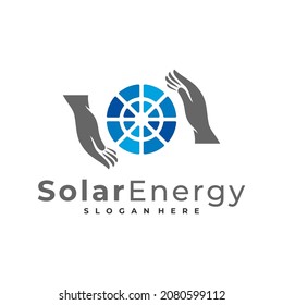 Care Solar logo vector template, Creative Solar panel energy logo design concepts