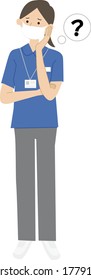 Care staff pose vector illustration