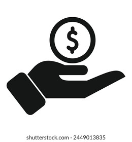 Cuidado Asistencia icono de la mano Vector simple. Beneficio de las finanzas empresariales. Encabezado página de personas