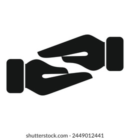 Care support hands icon simple vector. Respiration help advice. Reduce resilience