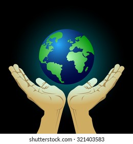 Care symbols on earth
