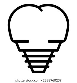 Care tooth implant icon outline vector. Dental crown. Oral dent