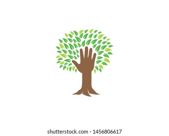 Care Tree Logo Template Design Vector. Icon. Symbol. Emblem.