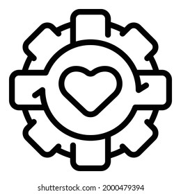 Das Symbol Pflegevertrauen Umriss Care Trust Relation Vektorsymbol für Webdesign einzeln auf weißem Hintergrund