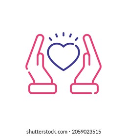 Care vector 2 colour icon style illustration. EPS 10 file