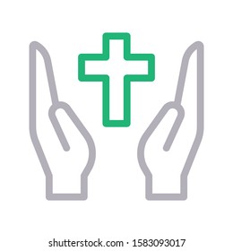 care vector  color line icon