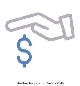 care vector colour line icon 