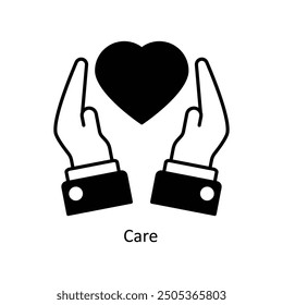 Care vector filled outline Icon Design illustration. Graphic Design Symbol on White background EPS 10 File