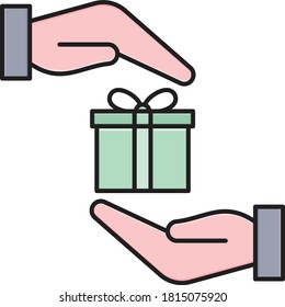 care vector flat color icon 