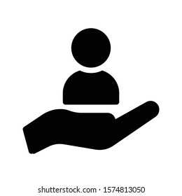 care vector glyph flat icon 
