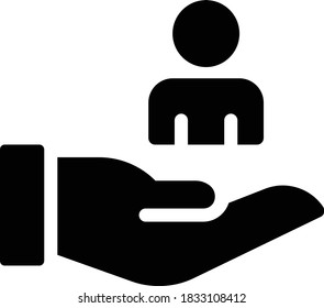 care vector glyph flat icon