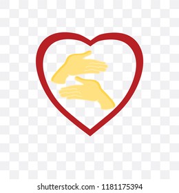 Care vector icon isolated on transparent background, Care logo concept