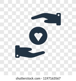Care vector icon isolated on transparent background, Care transparency logo concept