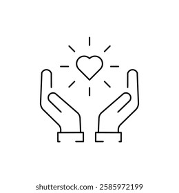 Care vector outline icon style illustration. EPS 10 