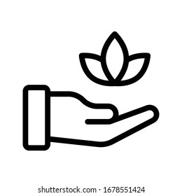 care vector thin line icon 