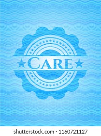 Care water emblem background.