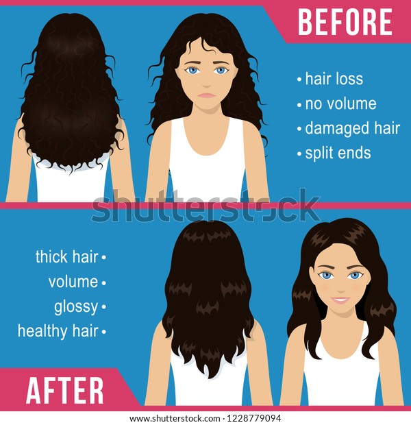 Care Wavy Hair Common Problems Split Stock Vector Royalty Free
