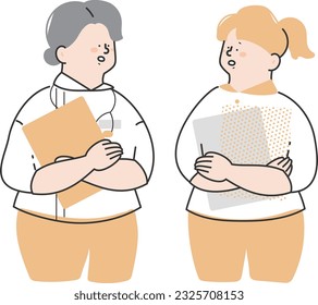 Care worker and nurse illustration