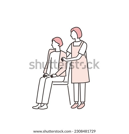 care worker who helps change clothes