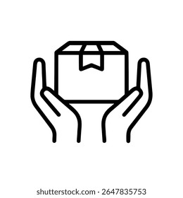 Caredfor Package Delivered with Gentle Hands. Icon symbol illustration