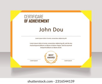 Career achievement certificate design template. Vector diploma with customized copyspace and borders. Printable document for awards and recognition. Smooch Sans Light, Bold, Arial Regular fonts used