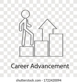 Career advancement concept on transparency background. Creative idea design. Flat vector illustration for template, brochure or presentation.