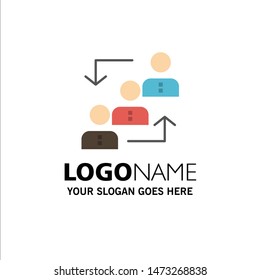 Career, Advancement, Employee, Ladder, Promotion, Staff, Work Business Logo Template. Flat Color