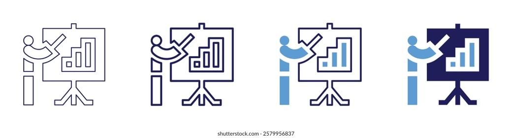 Career advancement icon in 4 different styles. Thin Line, Line, Bold Line, Duotone. Duotone style. Editable stroke.