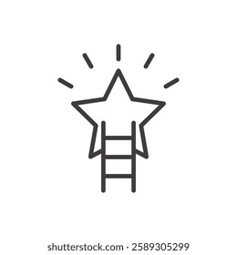career advancement icon isolated stroke in black color