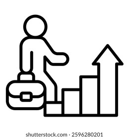 Career Advancement icon line vector illustration