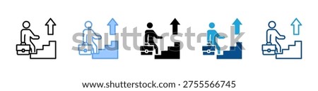 Career Advancement icon multiple style and collection
