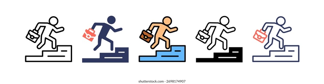 Career Advancement Icon Multiple Vector Illustration