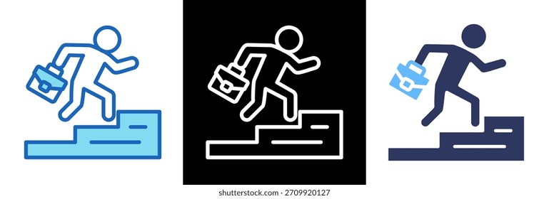 Career Advancement Icon triplestyle Vector Illustration