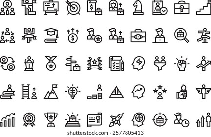 Career advancement icons High-Quality Vector Icons Collection with Editable Stroke. Ideal for Professional and Creative Projects.