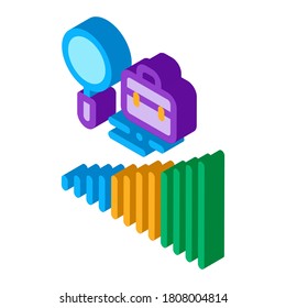 career advancement research icon vector. isometric career advancement research sign. color isolated symbol illustration