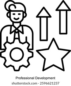 Career advecenemet icon.professional development and working together on new creative projects. Top view vector design. Conference session.by iin indun.by kuncong.by kus wandoko