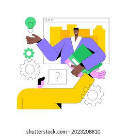 Career advice abstract concept vector illustration. Career building advice, consultancy service, corporate website, menu bar element, HR management, job search, create CV abstract metaphor.
