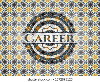 Career arabesque style badge. arabic decoration.