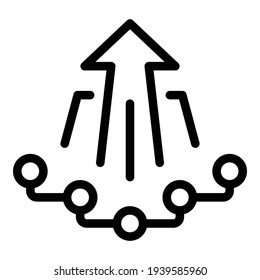 Karriere-Pfeil-Symbol. Umriss-Karrierepfenpfeil, Vektorsymbol für Webdesign einzeln auf weißem Hintergrund