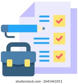 Career Assessment Icon Flat Vector Illustration